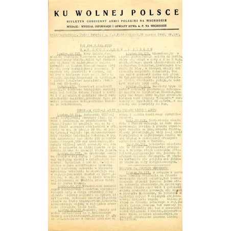 Ku Wolnej Polsce. Biuletyn codzienny Armii Polskiej na Wschodzie. (1943). Nr 198 (29 marzec 1943)