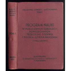 Program nauki w publicznych szkołach powszechnych trzeciego stopnia z polskim językiem nauczania (tymczasowy)