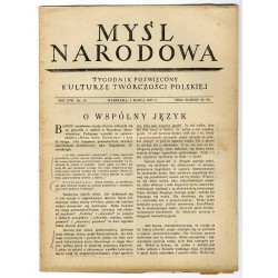 Myśl Narodowa. Tygodnik poświęcony kulturze twórczości polskiej. R.17 (1937). Nr 10 (7 marca 1937)