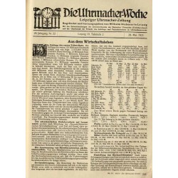 Die Uhrmacher-Woche. Leipziger Uhrmacher-Zeitung. 28. Jahrgang (1921. Nr 22 (28.05.1921)