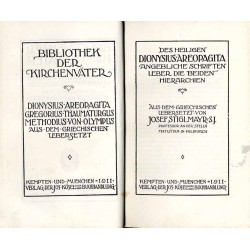 Bibliothek der Kirchenväter. Eine Auswahl Patristischer Werke in deutscher übersetzung. Reihe 1. B. 2: Dionysius Areopagita Gre