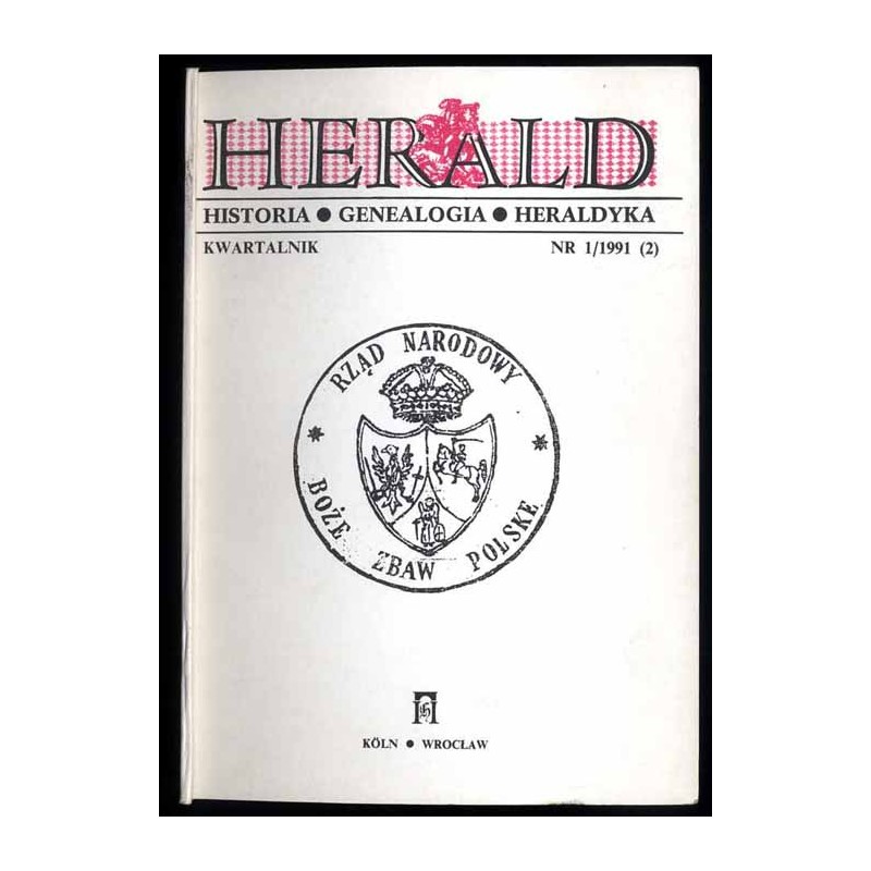 Herald. Historia. Genealogia. Heraldyka. Kwartalnik. (1991) Nr 1 (2)