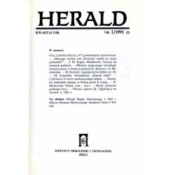Herald. Historia. Genealogia. Heraldyka. Kwartalnik. (1991) Nr 1 (2)