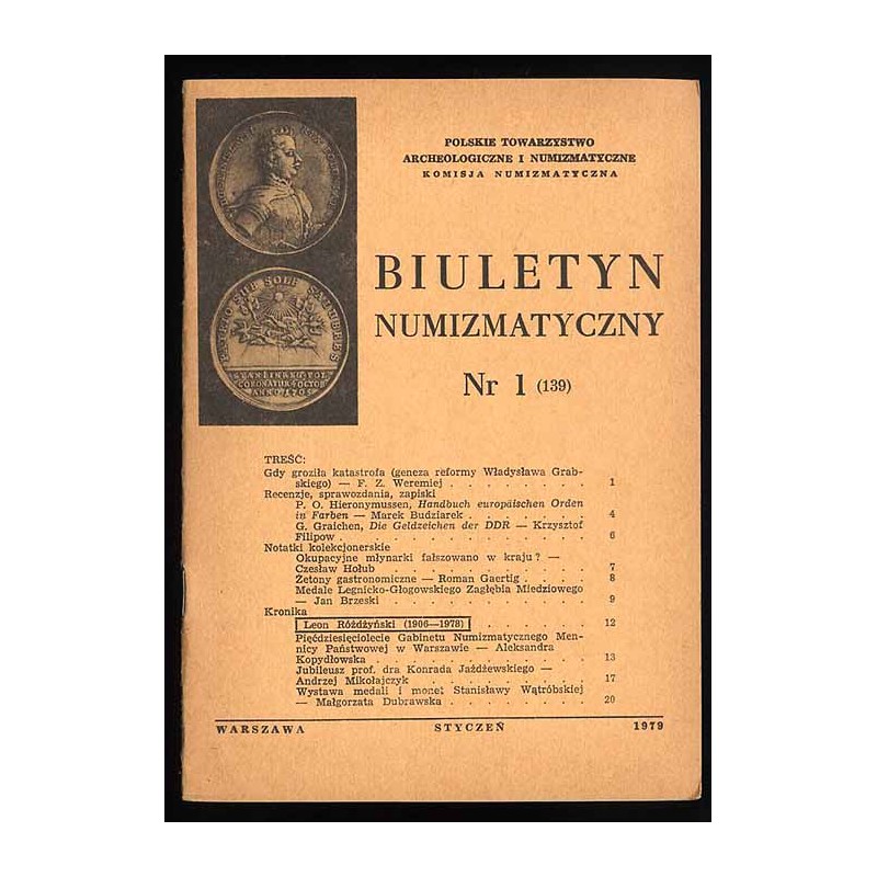 Biuletyn Numizmatyczny. 1979. Nr 1 (139) (I 1979)