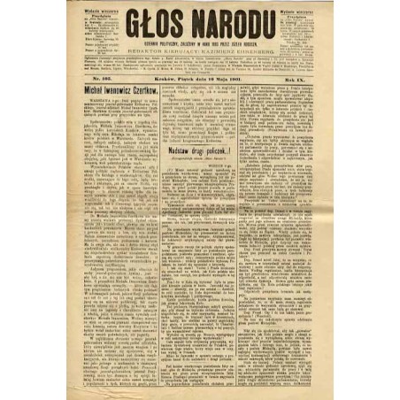 Głos Narodu. R.9 (1901). Nr 105 (10 maja 1901). Wydanie wieczorne