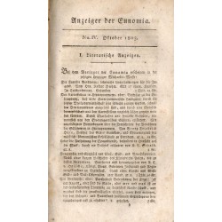 Eunomia. Eine Zeitschrift des neunzehnten Jahrhunderts. Von einer Gesselschaft von Gelehrten Anzeiger der Eunomia. [Konwolut 8
