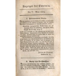 Eunomia. Eine Zeitschrift des neunzehnten Jahrhunderts. Von einer Gesselschaft von Gelehrten Anzeiger der Eunomia. [Konwolut 8