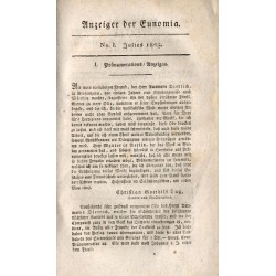 Eunomia. Eine Zeitschrift des neunzehnten Jahrhunderts. Von einer Gesselschaft von Gelehrten Anzeiger der Eunomia. [Konwolut 8