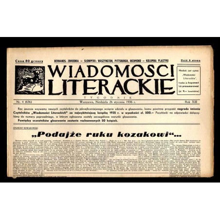 Wiadomości Literackie. Tygodnik. R.13 (1936). Nr 4 (636) (26 stycznia 1936)