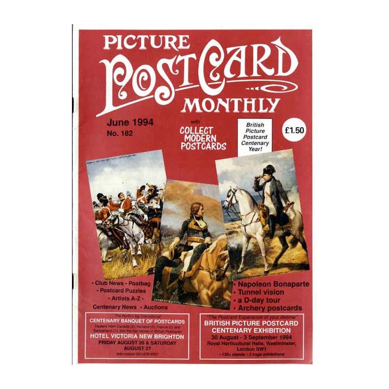 Picture Post Card Monthly. (1994). No. 182 (June 1994). With Collect Modern Postcards