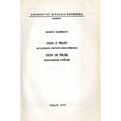 Dion z Prusy. Monografia historyczno-literacka  Dion de Pruse. Monographie littéraire
