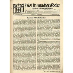 Die Uhrmacher-Woche. Leipziger Uhrmacher-Zeitung. 28. Jahrgang (1921). Nr 36 (3.09.1921)