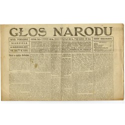 Głos Narodu. R.25 (1917). Nr 218 (16 września 1917). Wydanie poranne