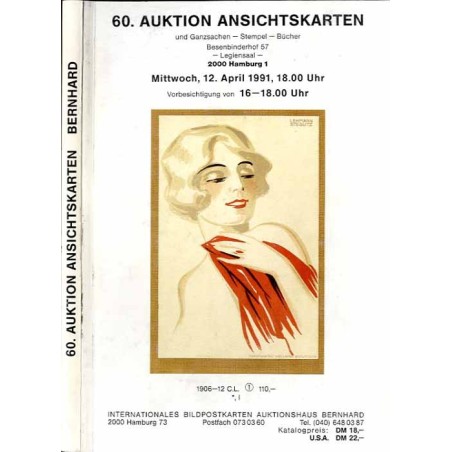 [Martin Bernhard] 60. Auktion Ansichtskarten und Ganzsachen - Stempel - Bücher. Besenbinderhof 57, Legiensaal, 2000 Hamburg 1. M
