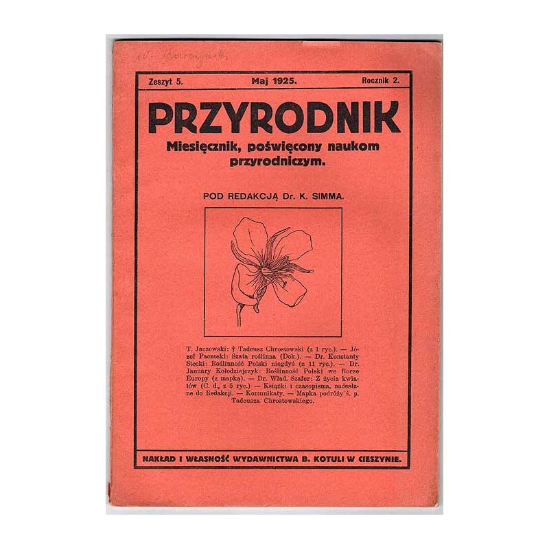 Przyrodnik. Miesięcznik, poświęcony naukom przyrodniczym. R.2 (1925). Z.5 (Maj 1925)