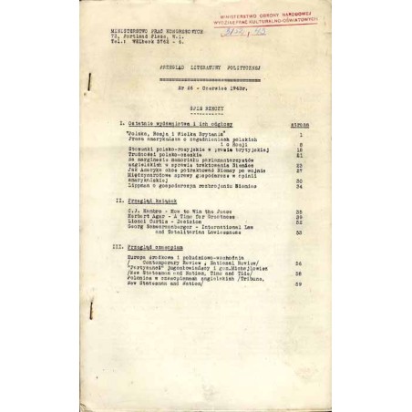 Przegląd Literatury Politycznej. R. 3 (1943). Nr 26 (czerwiec 1943)