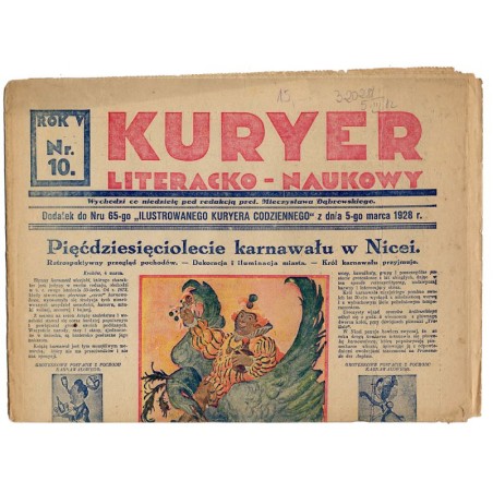 Kuryer Literacko-Naukowy. R.5 (1928). Nr 10 (5 marca 1928). Bezpłatny dodatek do Nru 65-go "Ilustrowanego Kuryera Codziennego"