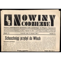 Nowiny Codzienne. Pismo poświęcone sprawom ludu polskiego na Śląsku Opolskim. R.24 (1934). Nr 190 (23 sierpnia 1934)