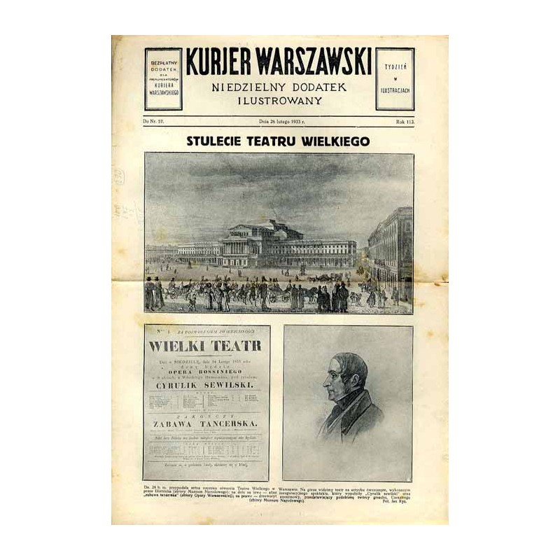 Kurjer Warszawski. Niedzielny dodatek ilustrowany. R.113 (1933). Do Nr 57 (26 lutego 1933) / Teatr Wielki / Rarańcza