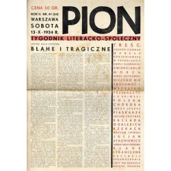 Pion. Tygodnik literacko-społeczny. R.2 (1934). Nr 41 (54) (13 października 1934)
