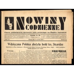 Nowiny Codzienne. Pismo poświęcone sprawom ludu polskiego na Śląsku Opolskim. R.26 (1936). Nr 212 (15 września 1936)