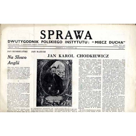 Sprawa. Dwutygodnik Polskiego Instytutu: "Miecz Ducha"  The Common Cause. Fortnightly of the Polish Section of the "Sword of th