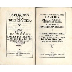 Bibliothek der Kirchenväter. Eine Auswahl Patristischer Werke in deutscher übersetzung. Reihe 1. B. 47: Basilius des Grossen: Au