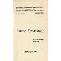 Koncert Symfoniczny. 16 września 1964 r. Program