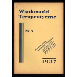 Wiadomości Terapeutyczne. Dwumiesięcznik. R. 8 (1937). Nr 5 (Wrzesień-Październik 1937)