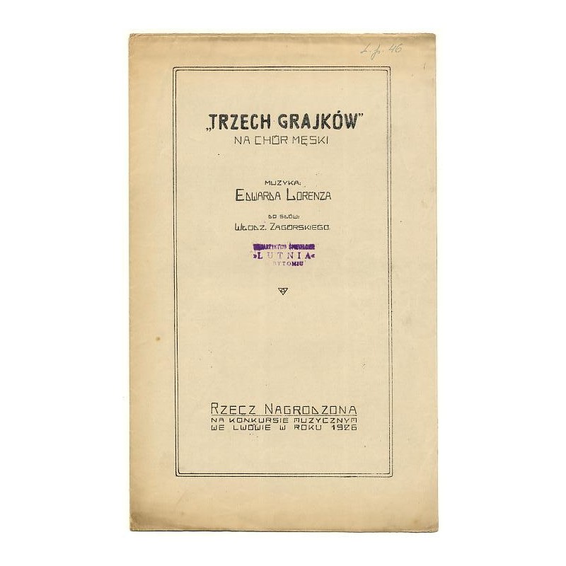 "Trzech grajków" [na chór męski]