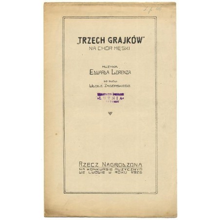 "Trzech grajków" [na chór męski]