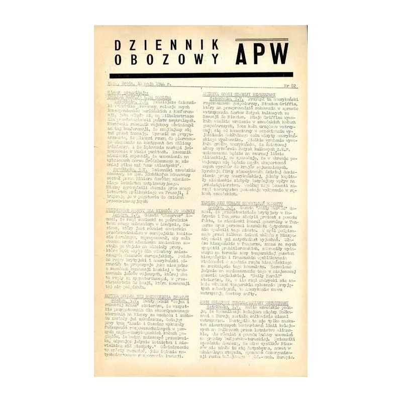 Dziennik Obozowy APW. 1944. Nr 82 (10 maja 1944)