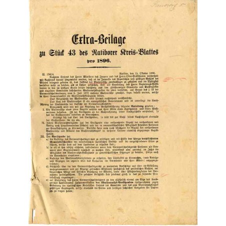 [Ratiborer Kreisblatt 189] Extra-Beilage zu Stück 43 des Ratiborer Kreis-Blattes pro 1896
