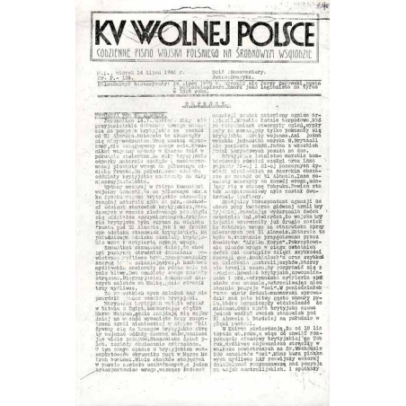 Ku Wolnej Polsce. Tygodnik Wojska Polskiego na Środkowym Wschodzie. Codzienne pismo Wojska Polskiego na Środkowym Wschodzie. 194
