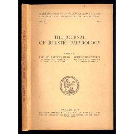 The Journal of Juristic Papyrology  Rocznik Papirologii Prawniczej (1949)