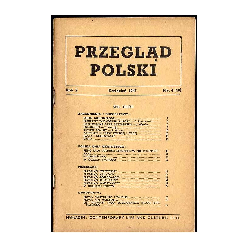 Przegląd Polski. R.2 (1947). Nr 4 (10) (Kwiecień 1947)