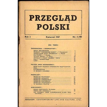 Przegląd Polski. R.2 (1947). Nr 4 (10) (Kwiecień 1947)