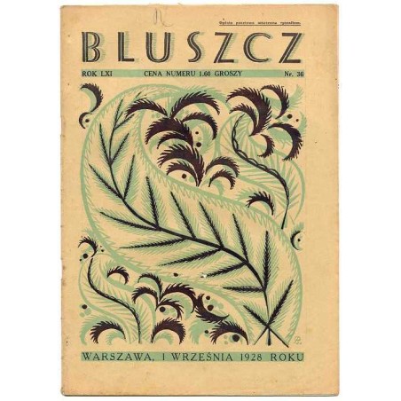 Bluszcz. Społeczno-literacki ilustrowany tygodnik kobiecy. R.61 (1928). Nr 36 (1 września 1928)