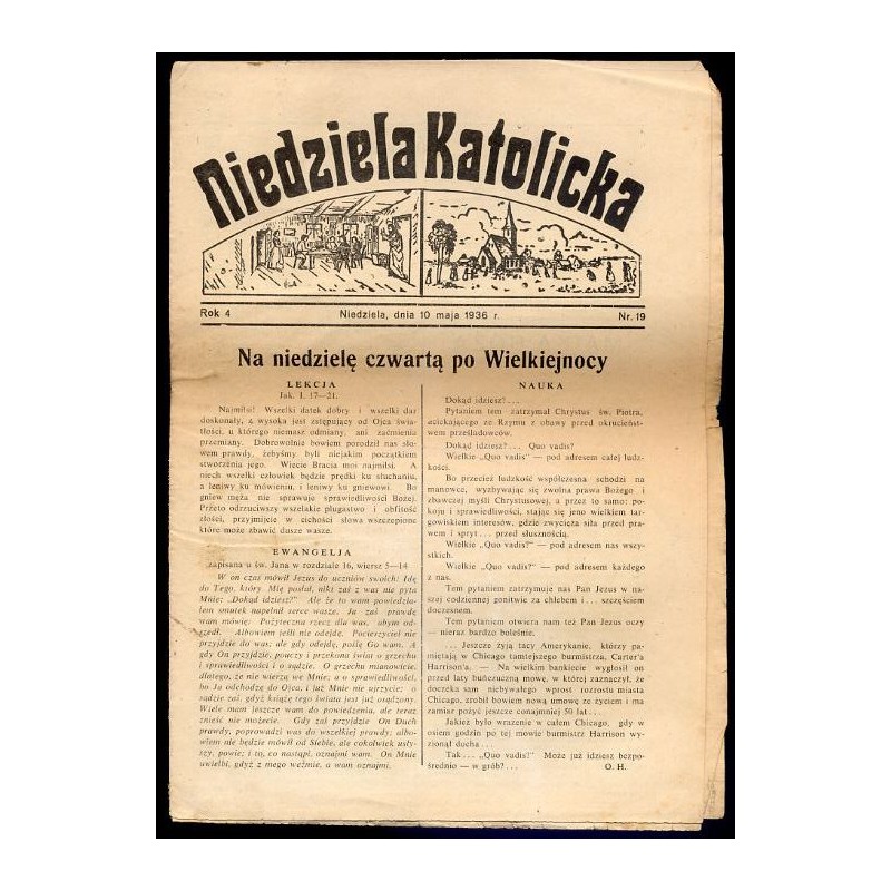 Niedziela Katolicka. R.4 (10 V 1936) nr 19