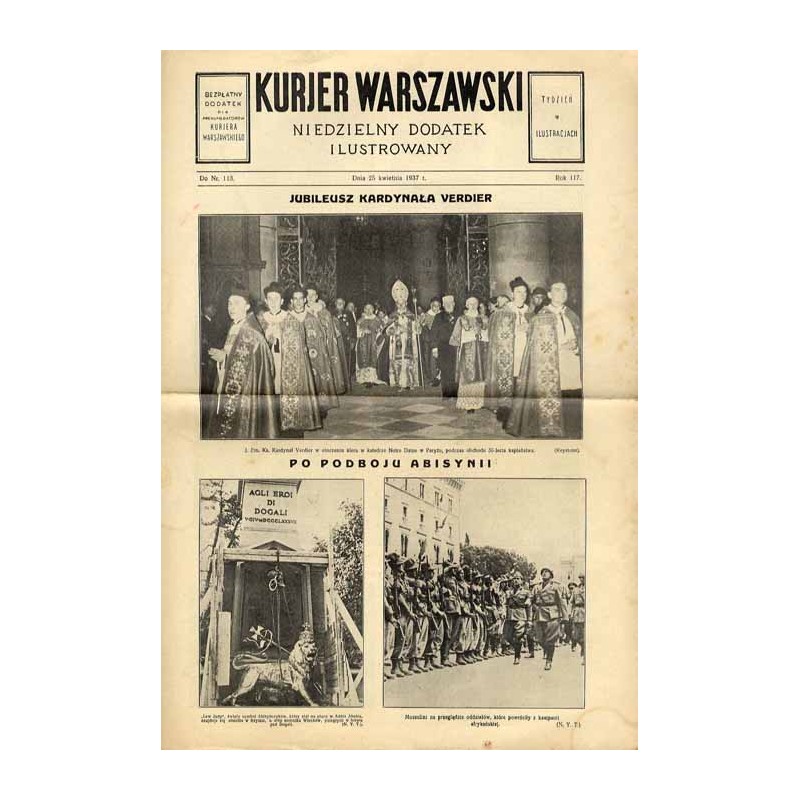 Kurjer Warszawski. Niedzielny dodatek ilustrowany. R.117 (1937). Nr 113 (25 kwietnia 1937)