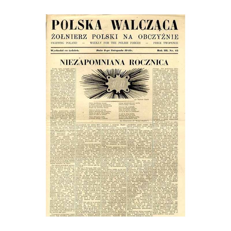 Polska Walcząca - Żołnierz polski na obczyźnie. Fighting Poland. Weekly for the Polish Forces. R.3 (1941). Nr 45 (8 listopada 19