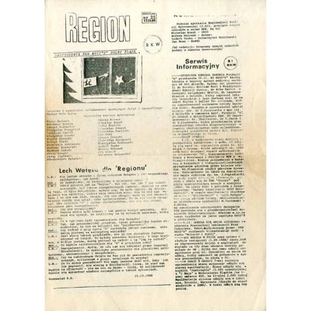 Region. Dwutygodnik RKW NSZZ "Solidarność" Dolny Śląsk. (1988). Nr 25 (17.12.1988)