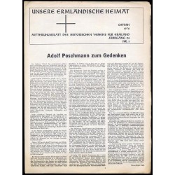 Unsere Ermländische Heimat. Mitteilungsblatt des Historischen Vereins für Ermland. 24. Jahrgang (1978). Nr. 1 2/3 4 (komplet)