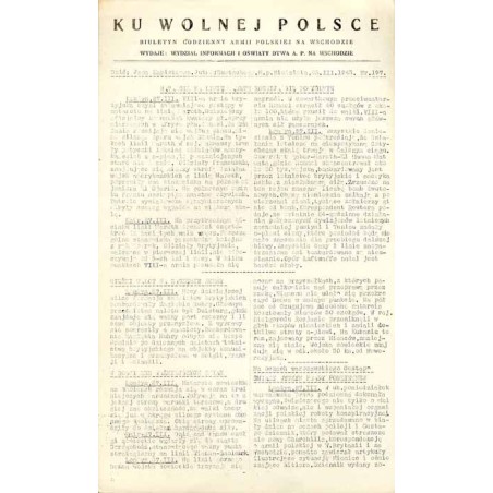 Ku Wolnej Polsce. Biuletyn codzienny Armii Polskiej na Wschodzie. (1943). Nr 197 (28 III 1943)