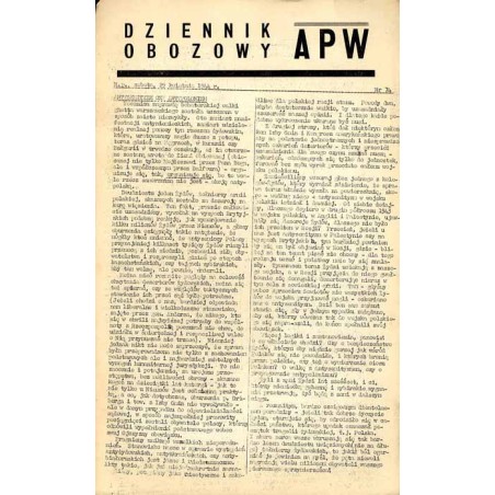 Dziennik Obozowy APW. 1944. Nr 74 (29 kwietnia 1944)