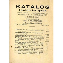 Katalog tanich książek, resztek nakładów - przed wyczerpaniem - do nabycia w dniach od 20 kwietnia 1937 w Księgarni Gubrynowicz