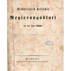 Großherzoglich Hessisches Regierungsblatt auf das Jahr 1858