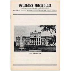 Deutsches Adelsblatt. 8. Jahrgang (1969). Nr 9 (15 IX 1969) [Schloß Putbus auf Rügen]