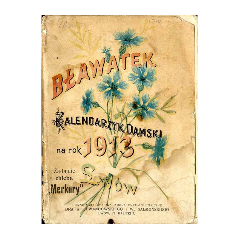 Noworocznik "Bławatka" 1913 (Bławatek. Kalendarzyk damski na rok 1913)