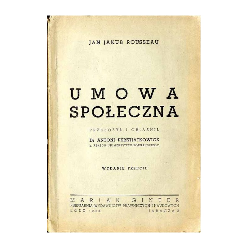 Umowa społeczna [O umowie społecznej czyli Zasady prawa politycznego]